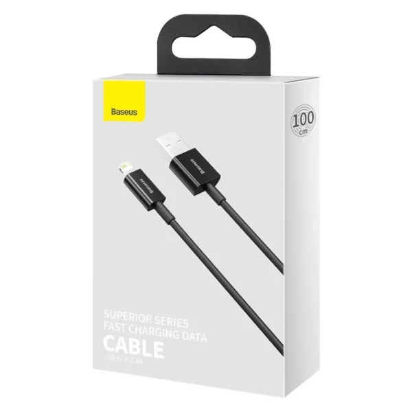 Baseus Superior USB - Lightning fast charging data cable 2,4 A 1 m black (CALYS-A01)eng
