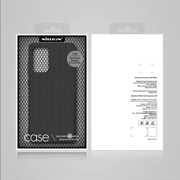 Nillkin Textured Case durable reinforced case with gel frame and nylon back for Samsung Galaxy A72 4G blackeng