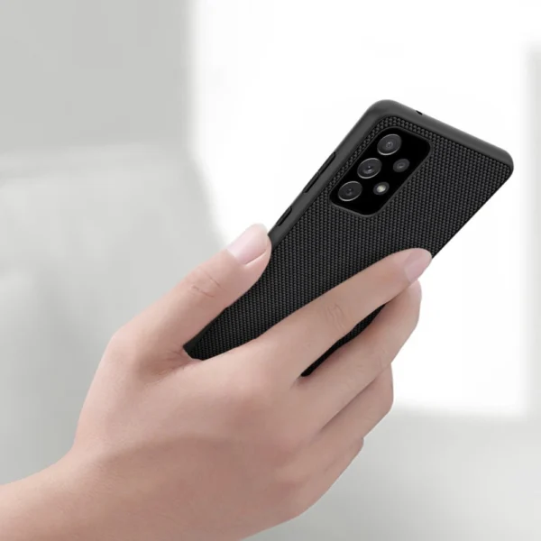 Nillkin Textured Case durable reinforced case with gel frame and nylon back for Samsung Galaxy A72 4G blackeng