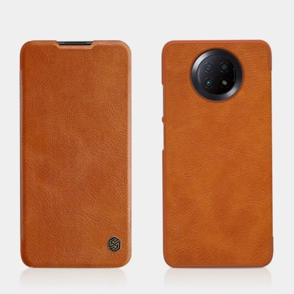 Nillkin Qin leather holster case for Xiaomi Redmi Note 9T 5G browneng