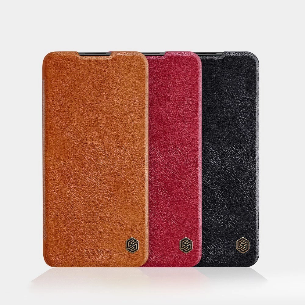 Nillkin Qin leather holster case for Xiaomi Redmi Note 9T 5G browneng