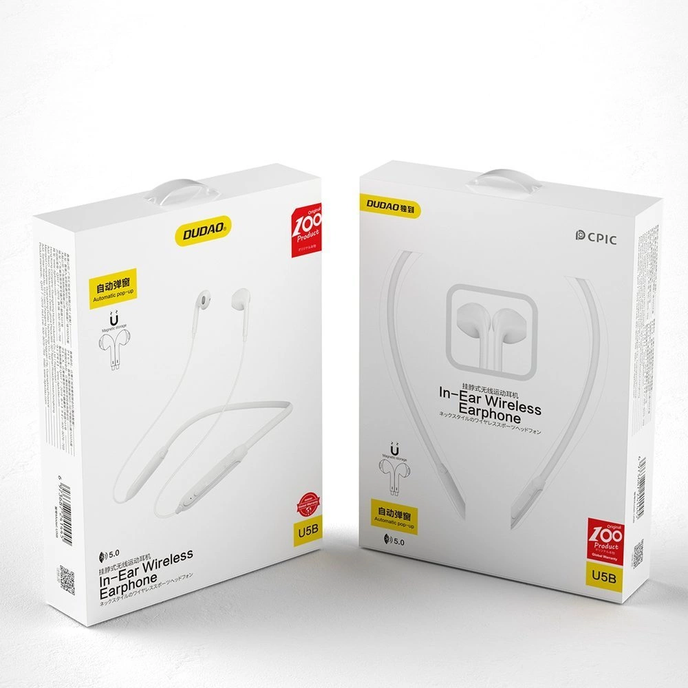 Dudao Magnetic Suction in-ear wireless Bluetooth headphones white (U5B)eng