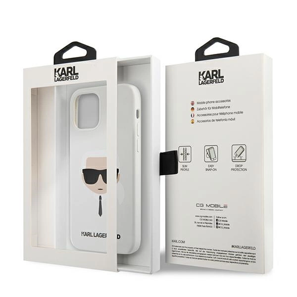 Karl Lagerfeld KLHCP12SSLKHWH iPhone 12 mini 5,4" biały/white hardcase Silicone Karl`s Headeng