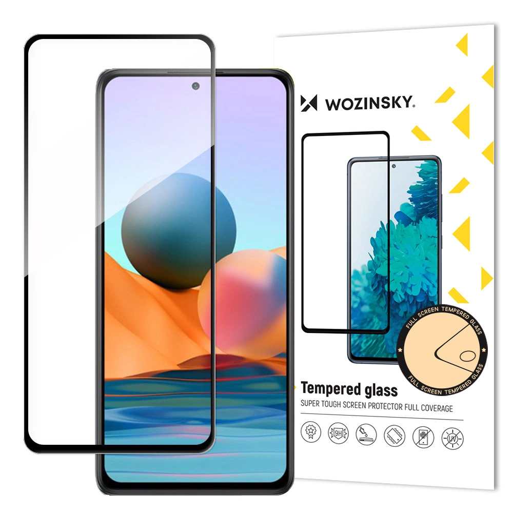 Wozinsky Super Durable Full Glue Full Screen Tempered Glass with Frame Case Friendly Xiaomi Redmi Note 12 Pro+ / Note 12 Pro / Note 12 5G / Note 12 / Xiaomi Redmi Note 10 Pro / Xiaomi 12T / 12 T Pro / Mi 11i / Mi 11T / Mi 11T Pro / POCO F3 / POCO X5 5Geng