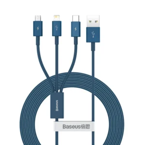 Baseus Superior 3in1 USB cable - Lightning / USB Type C / micro USB 3.5 A 1.5 m blue (CAMLTYS-03)eng