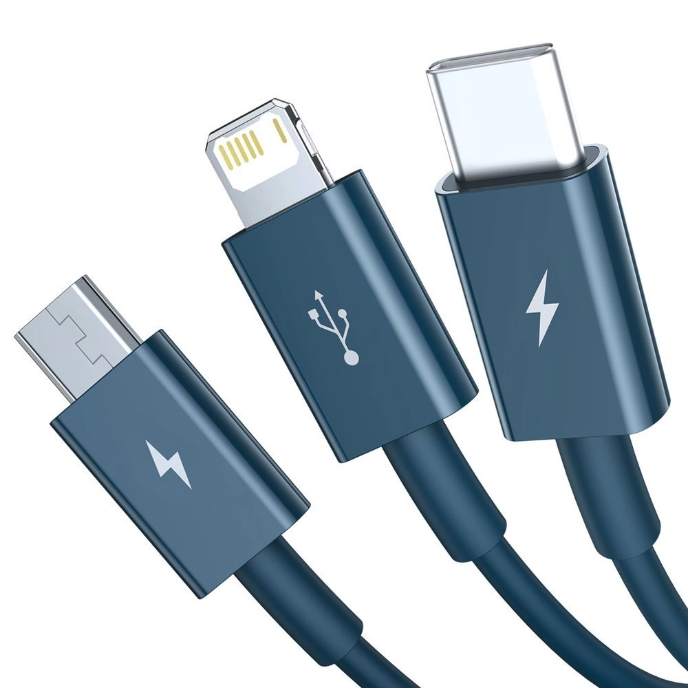Baseus Superior 3in1 USB cable - Lightning / USB Type C / micro USB 3.5 A 1.5 m blue (CAMLTYS-03)eng