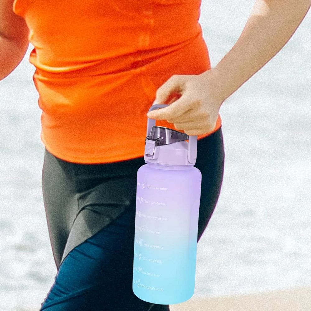 69a3fa2ccdf894b036fccd0a2c21aa9e Water bottle with a straw with a motivational measuring 2L RC-K-992 purple blue