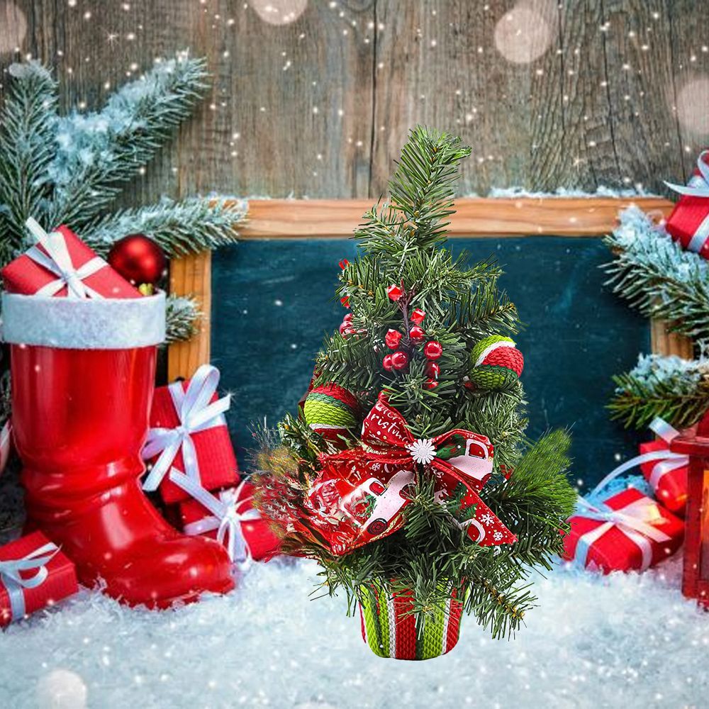 Decorative Christmas tree for desk 50 cm RC-K-432 green
