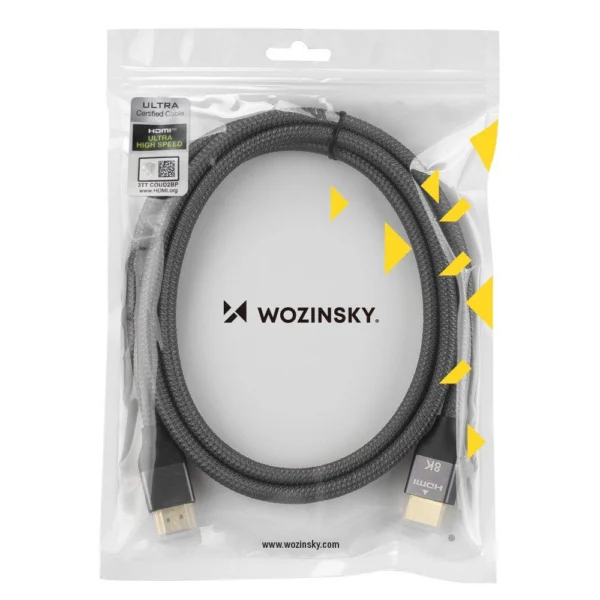 Wozinsky cable HDMI 2.1 8K 60 Hz 48 Gbps / 4K 120 Hz / 2K 144 Hz 1 m Silver (WHDMI-10)eng