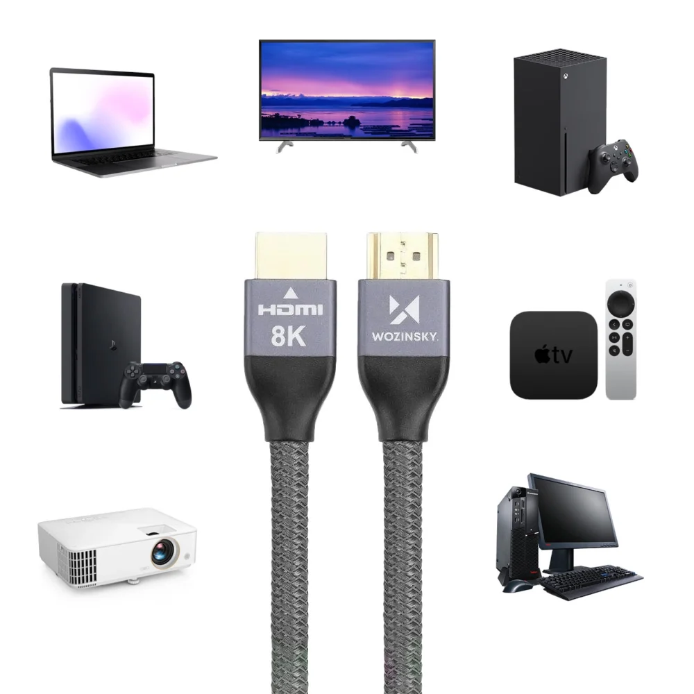Wozinsky cable HDMI 2.1 8K 60 Hz 48 Gbps / 4K 120 Hz / 2K 144 Hz 1 m Silver (WHDMI-10)eng