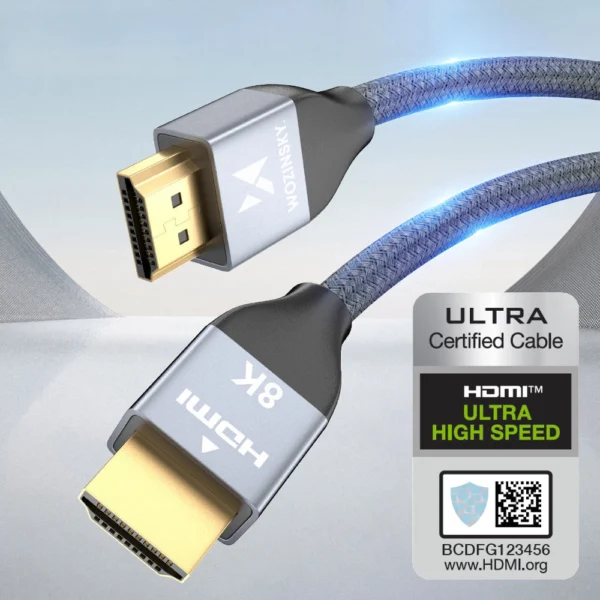 Wozinsky cable HDMI 2.1 8K 60 Hz 48 Gbps / 4K 120 Hz / 2K 144 Hz 3 m silver (WHDMI-30)eng