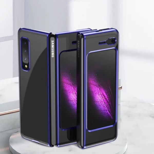 Plating Case hard case Electroplating frame Cover for Samsung Galaxy Fold blueeng