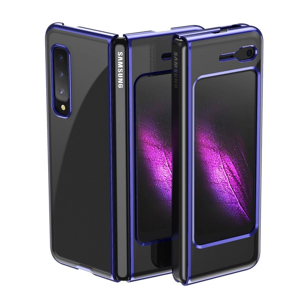 Plating Case hard case Electroplating frame Cover for Samsung Galaxy Fold blueeng