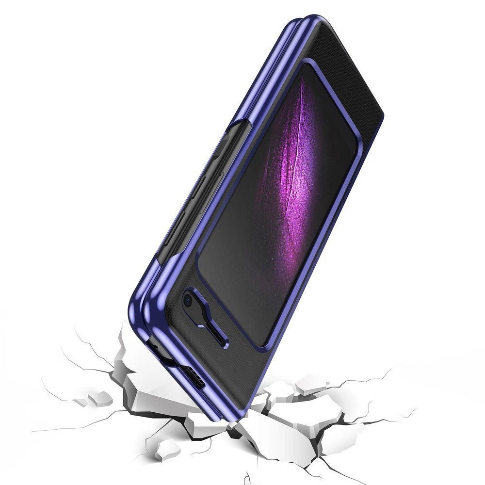Plating Case hard case Electroplating frame Cover for Samsung Galaxy Fold blueeng