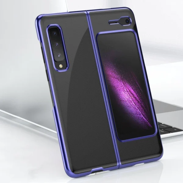 Plating Case hard case Electroplating frame Cover for Samsung Galaxy Fold blueeng