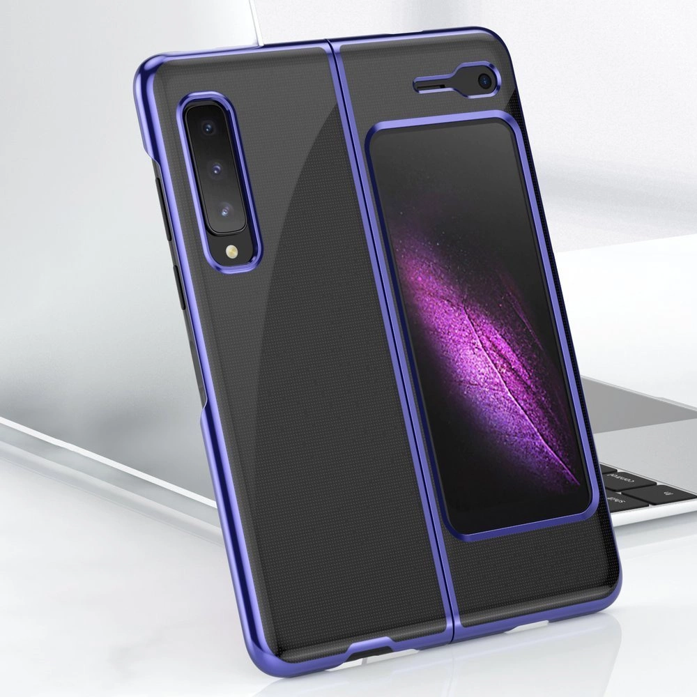Plating Case hard case Electroplating frame Cover for Samsung Galaxy Fold blueeng