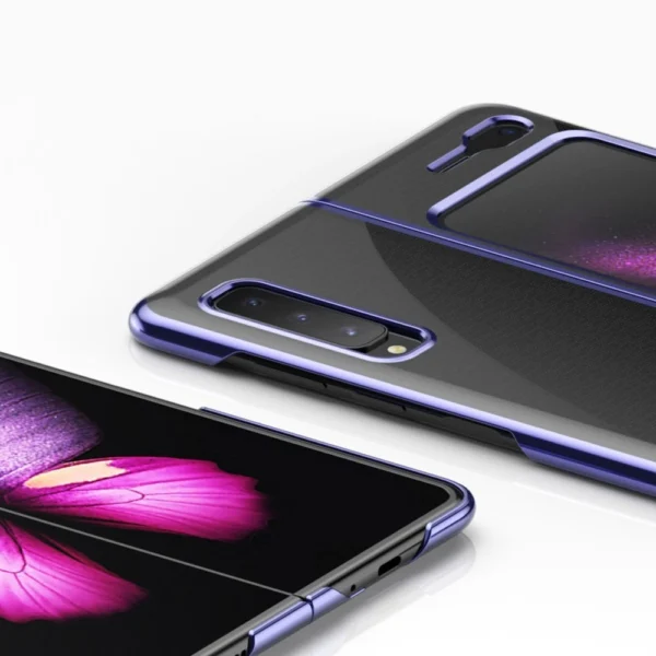 Plating Case hard case Electroplating frame Cover for Samsung Galaxy Fold blueeng