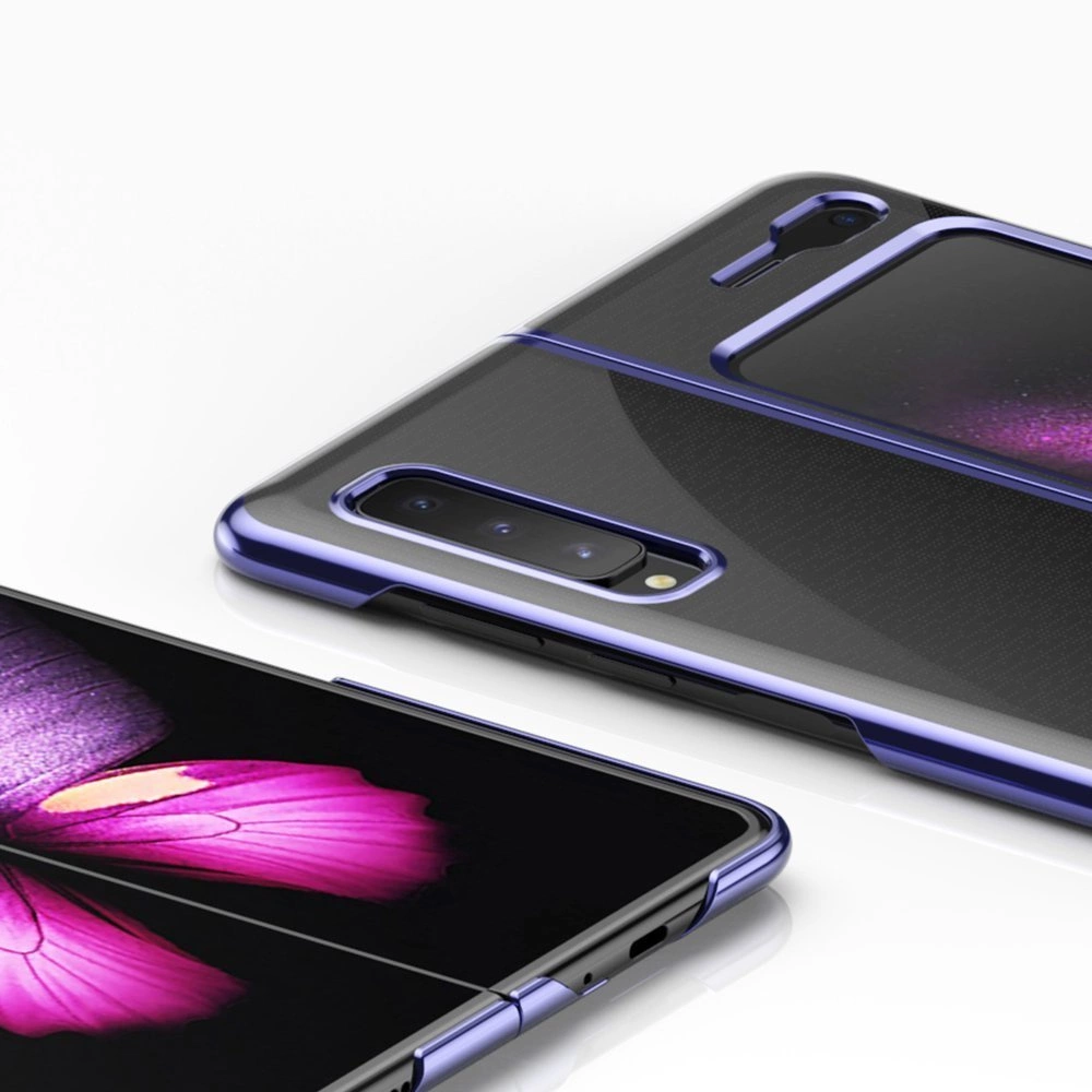 Plating Case hard case Electroplating frame Cover for Samsung Galaxy Fold blueeng