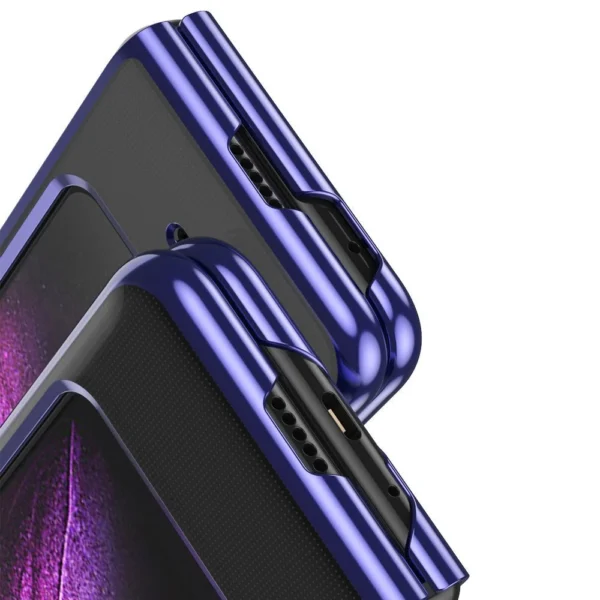 Plating Case hard case Electroplating frame Cover for Samsung Galaxy Fold blueeng