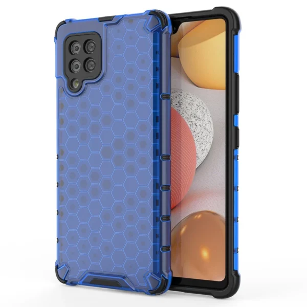 Honeycomb Case armor cover with TPU Bumper for Samsung Galaxy A42 5G blueeng