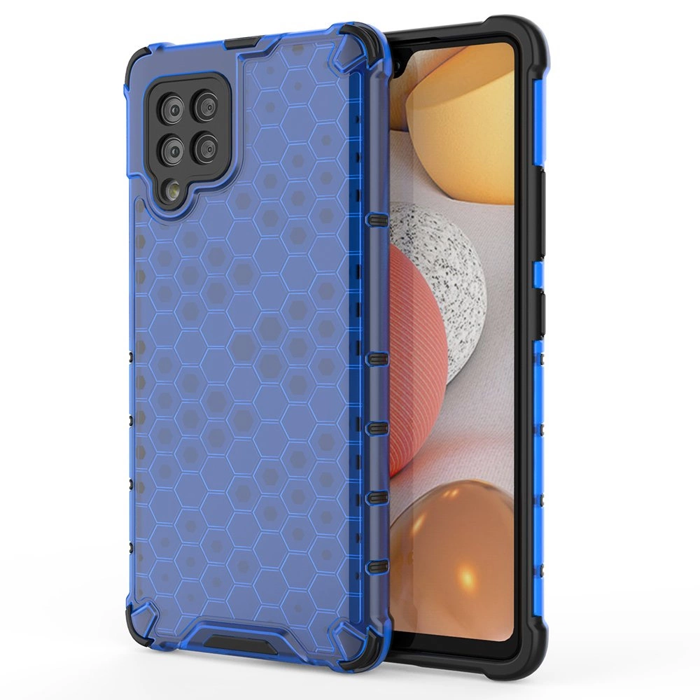 Honeycomb Case armor cover with TPU Bumper for Samsung Galaxy A42 5G blueeng