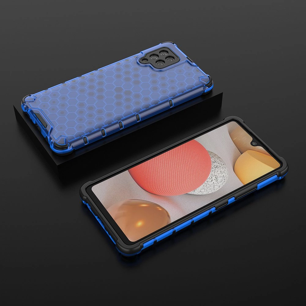 Honeycomb Case armor cover with TPU Bumper for Samsung Galaxy A42 5G blueeng