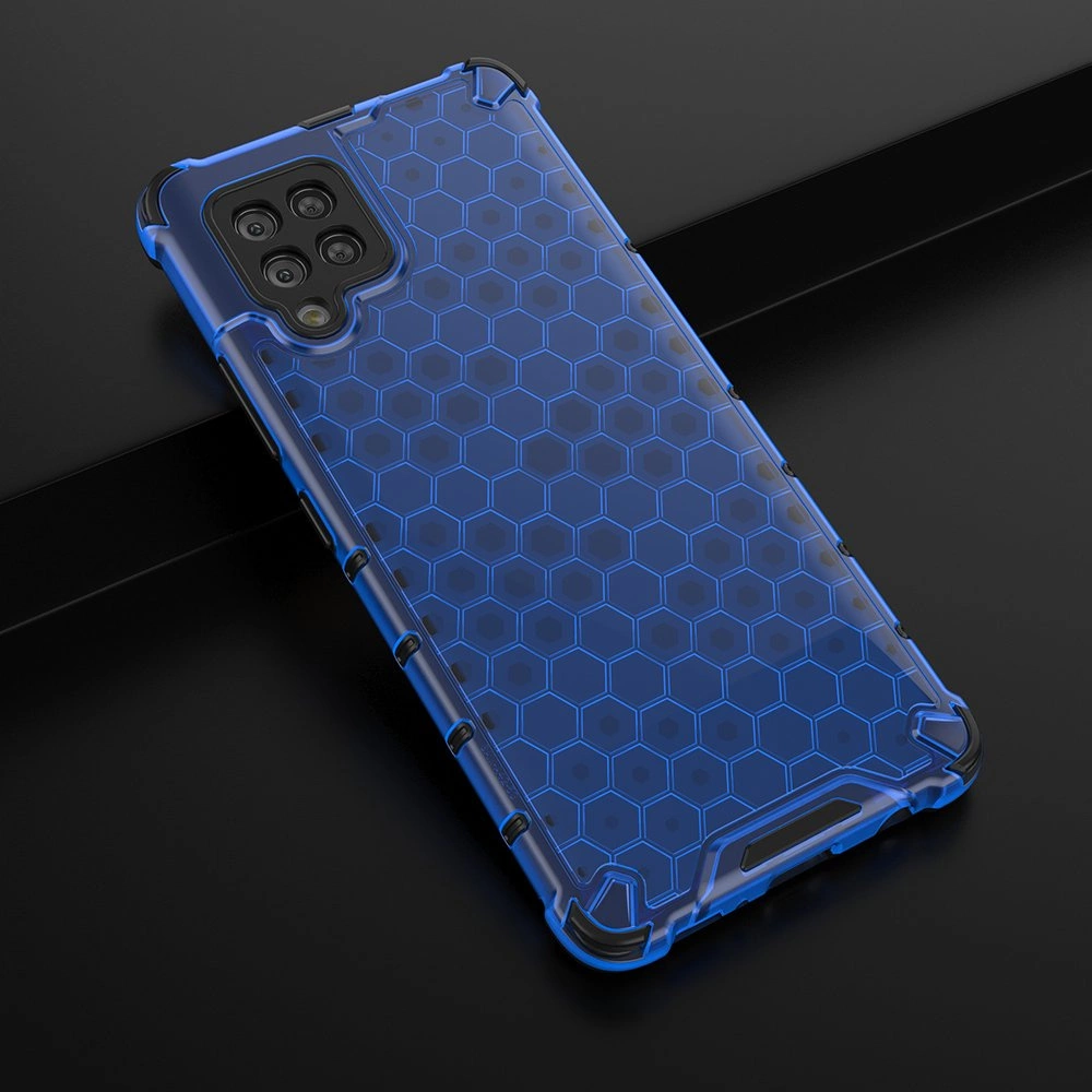 Honeycomb Case armor cover with TPU Bumper for Samsung Galaxy A42 5G blueeng