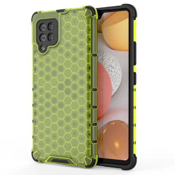 Honeycomb Case armor cover with TPU Bumper for Samsung Galaxy A42 5G greeneng
