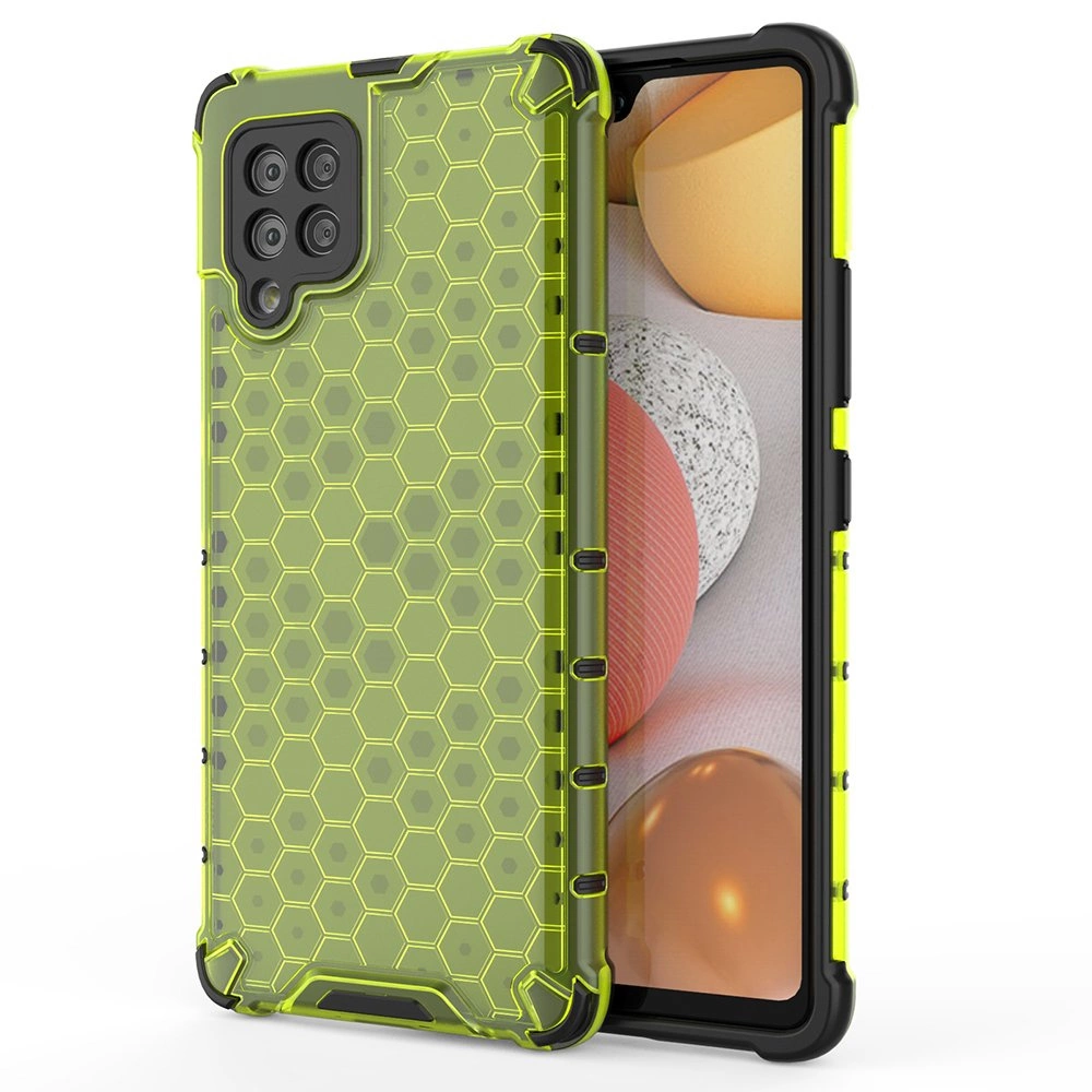 Honeycomb Case armor cover with TPU Bumper for Samsung Galaxy A42 5G greeneng