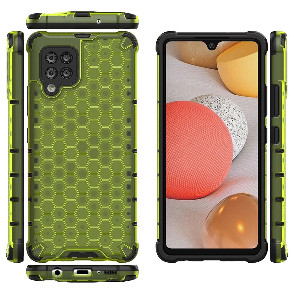 Honeycomb Case armor cover with TPU Bumper for Samsung Galaxy A42 5G greeneng