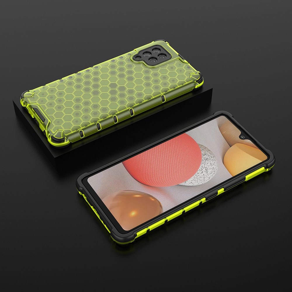 Honeycomb Case armor cover with TPU Bumper for Samsung Galaxy A42 5G greeneng