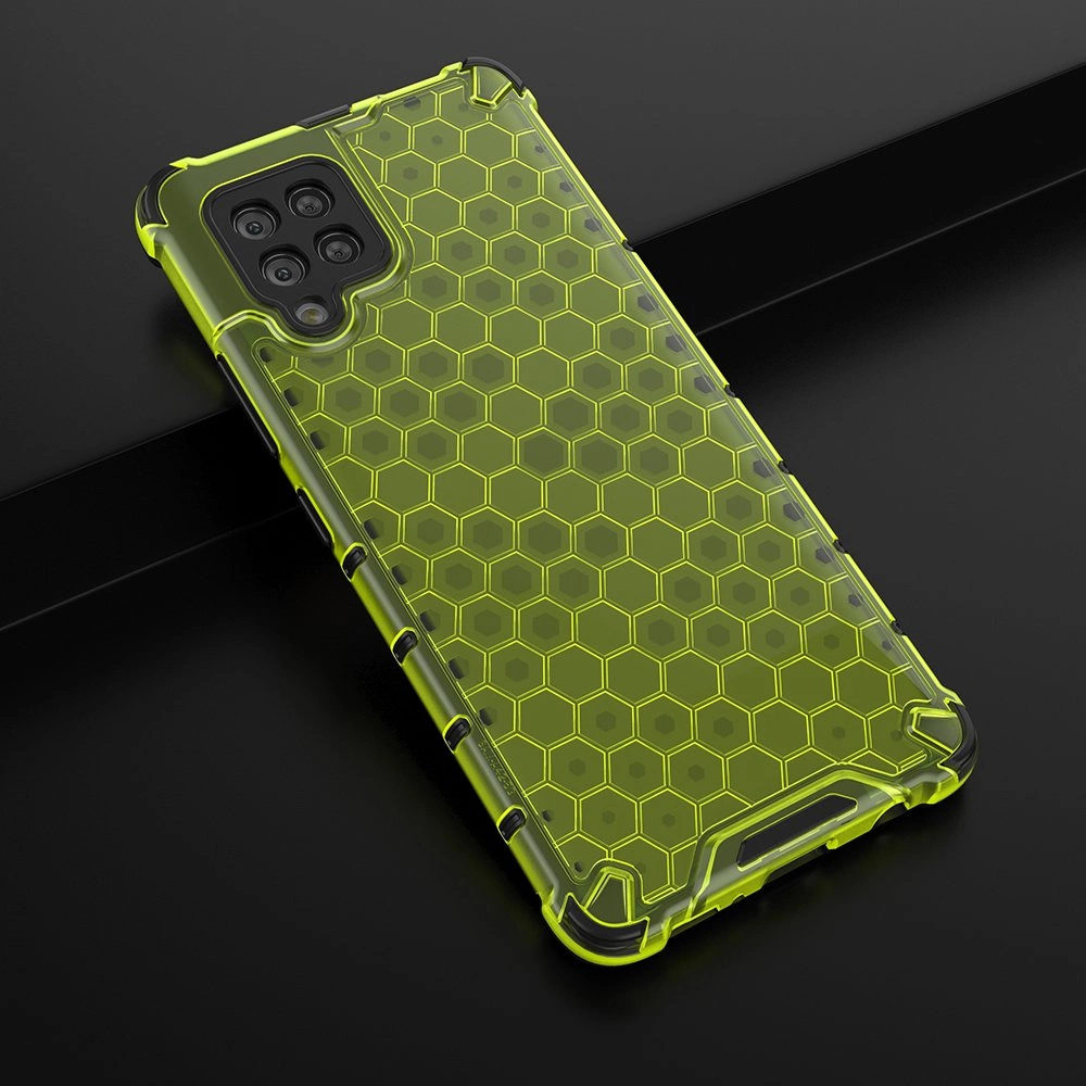 Honeycomb Case armor cover with TPU Bumper for Samsung Galaxy A42 5G greeneng