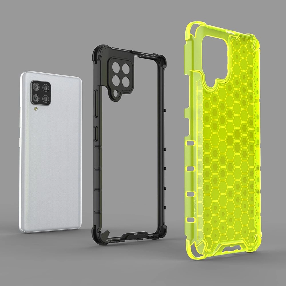 Honeycomb Case armor cover with TPU Bumper for Samsung Galaxy A42 5G greeneng