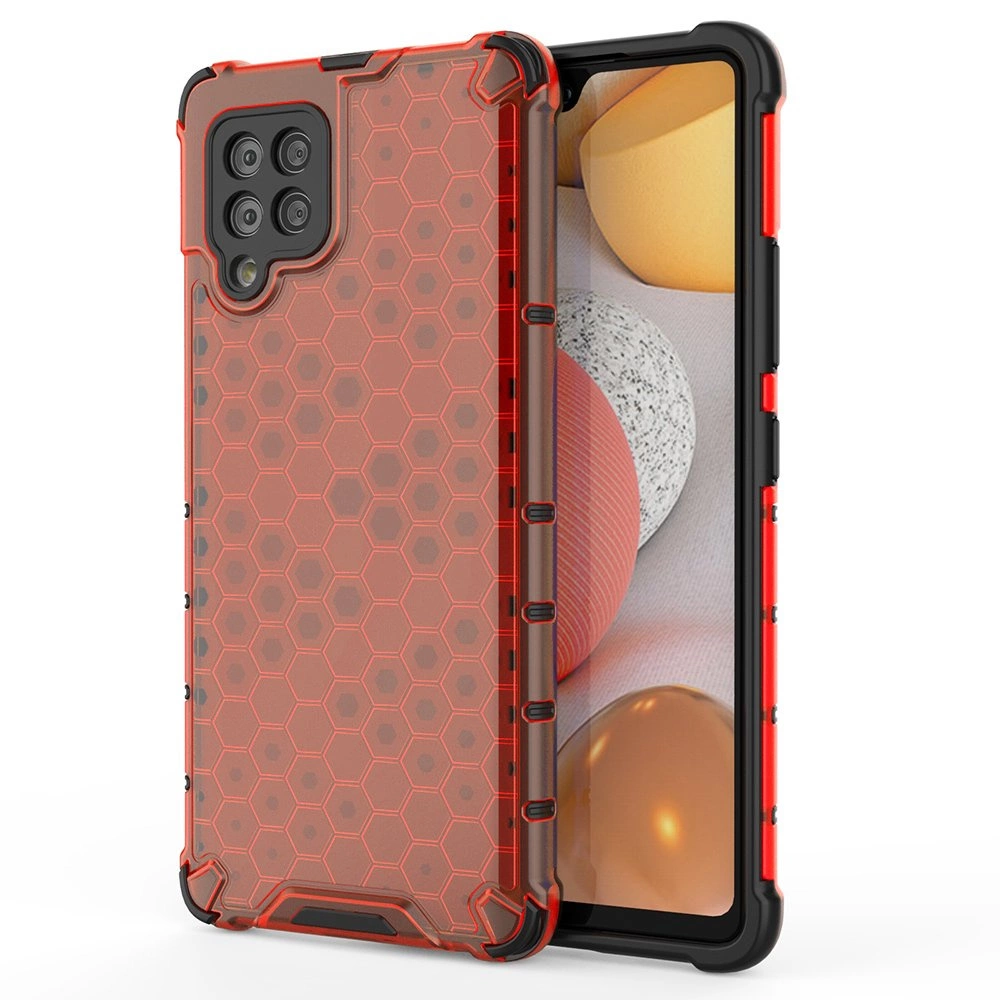 Honeycomb Case armor cover with TPU Bumper for Samsung Galaxy A42 5G redeng
