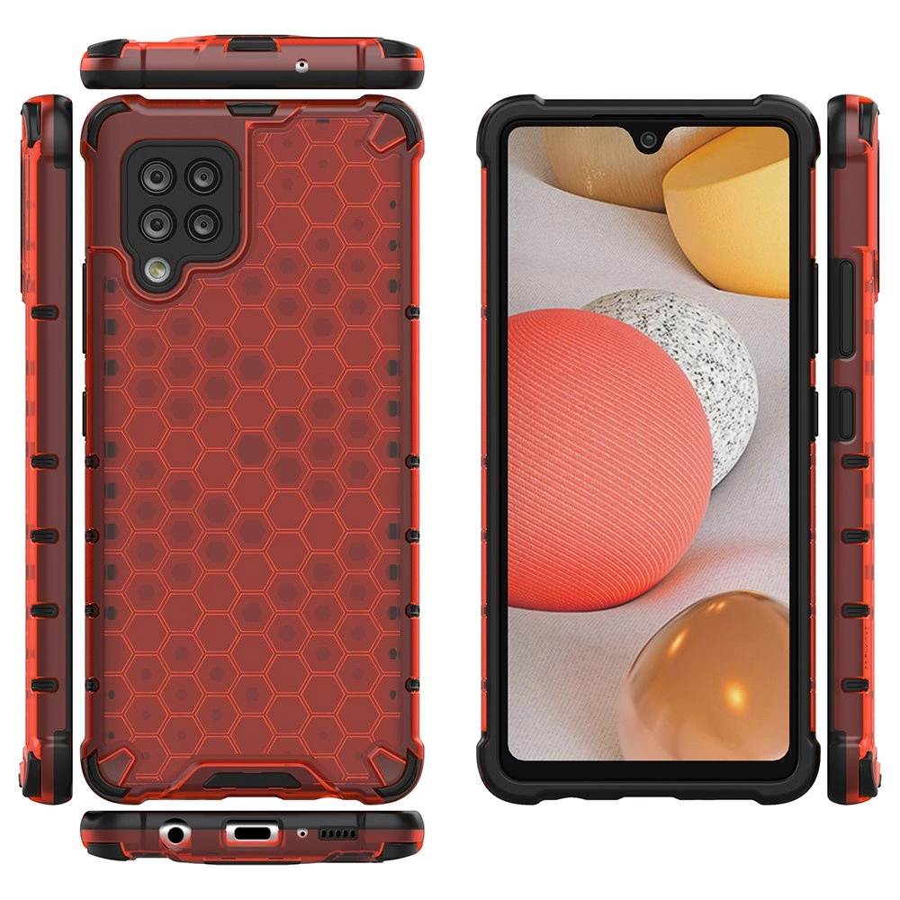 Honeycomb Case armor cover with TPU Bumper for Samsung Galaxy A42 5G redeng