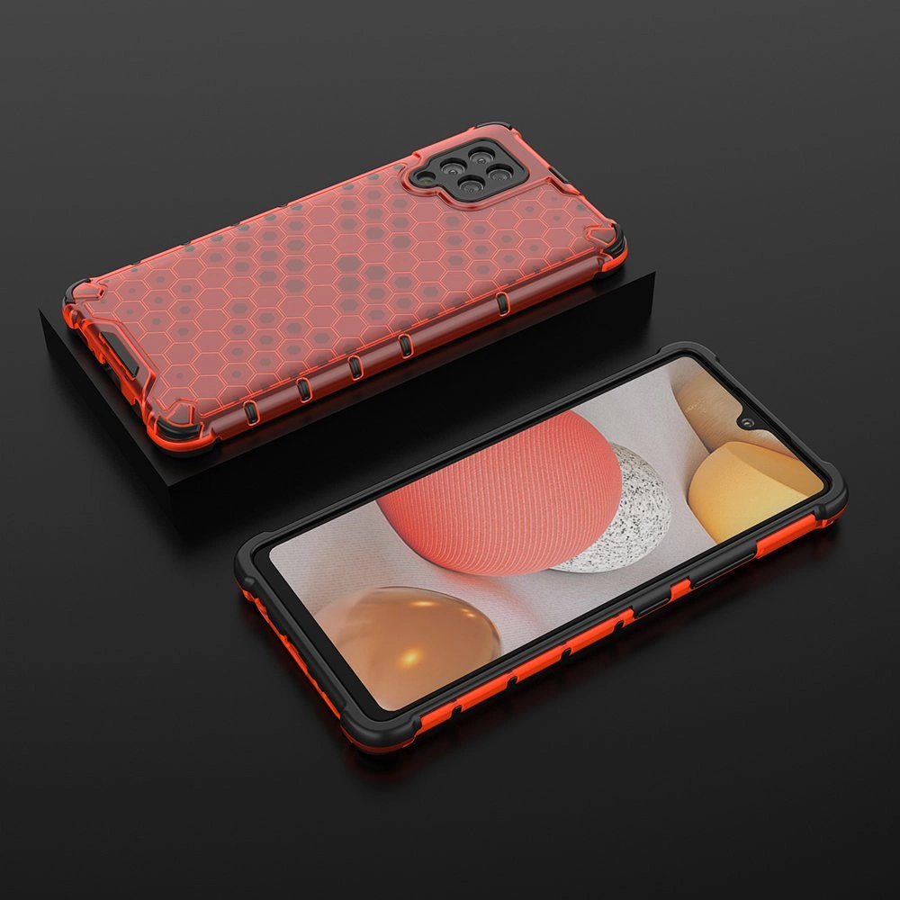 Honeycomb Case armor cover with TPU Bumper for Samsung Galaxy A42 5G redeng