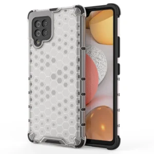 Honeycomb Case armor cover with TPU Bumper for Samsung Galaxy A42 5G transparenteng