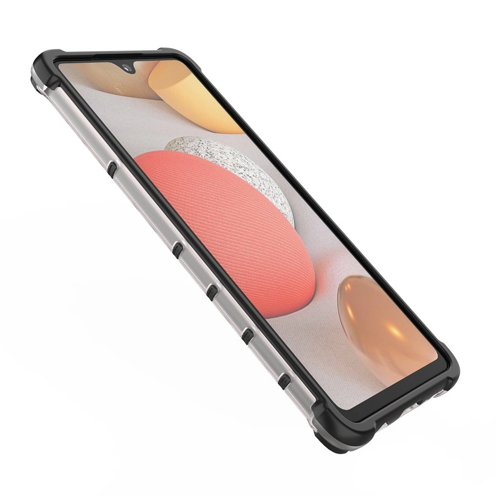 Honeycomb Case armor cover with TPU Bumper for Samsung Galaxy A42 5G transparenteng