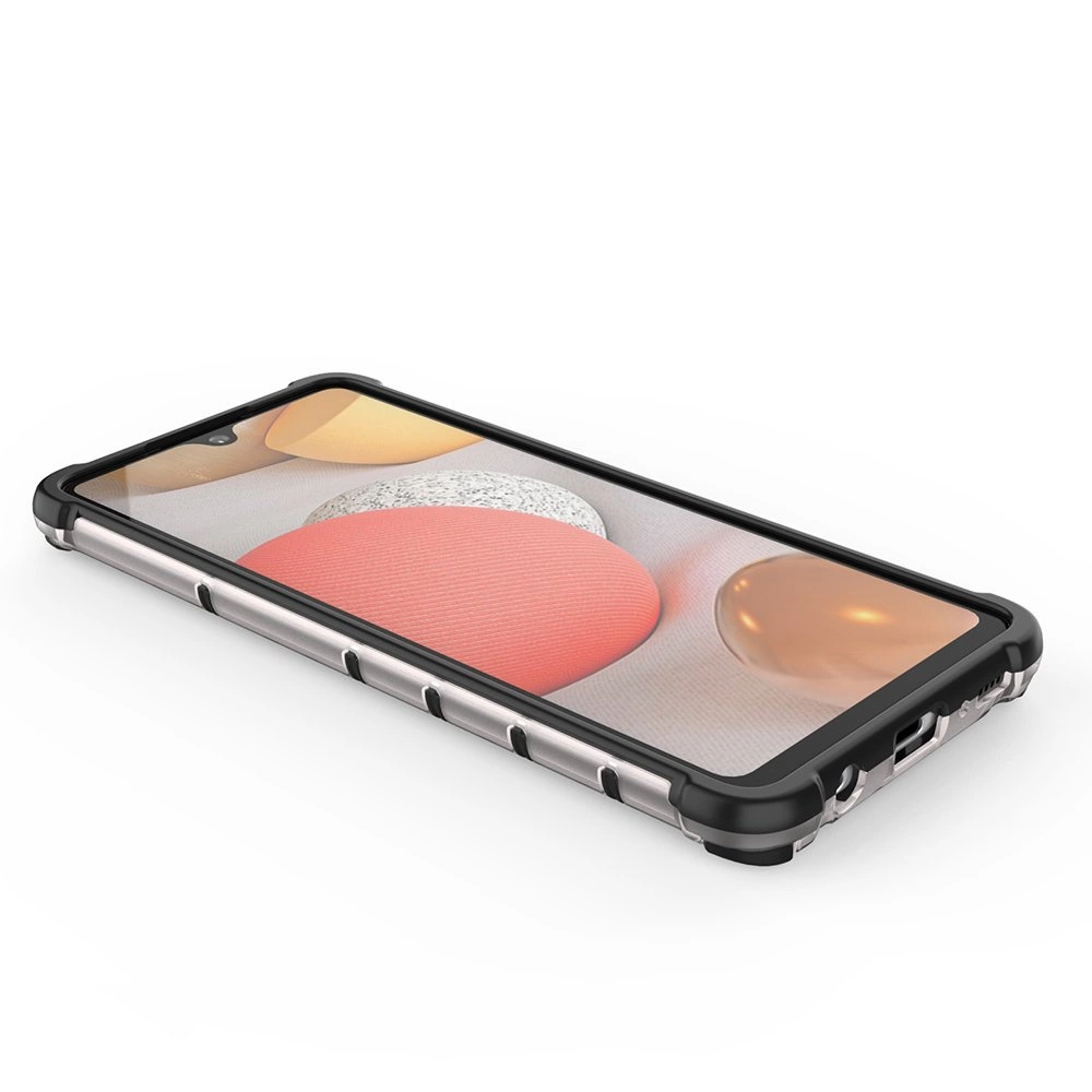 Honeycomb Case armor cover with TPU Bumper for Samsung Galaxy A42 5G transparenteng