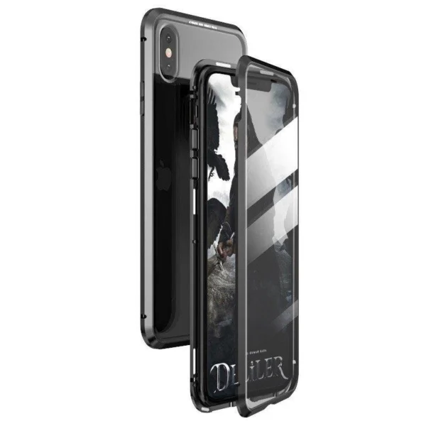 Wozinsky Full Magnetic Case Full Body Front and Back Cover with built-in glass for Vivo X60 black-transparenteng