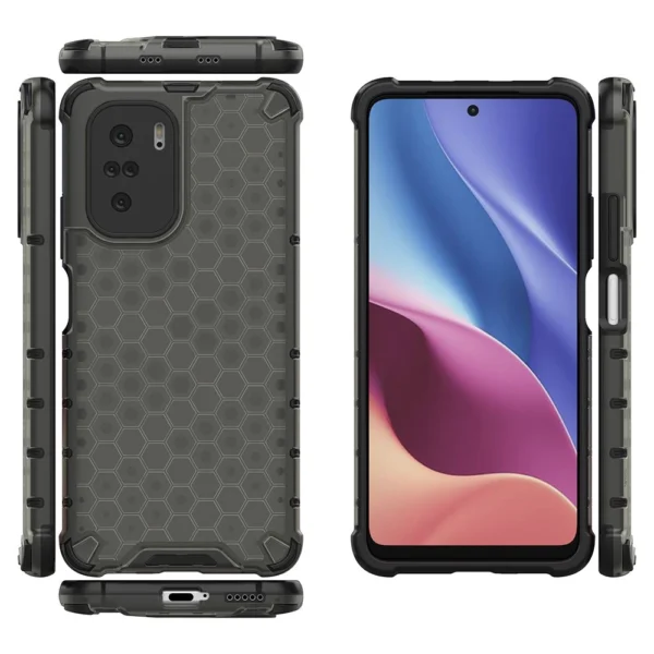 Honeycomb Case armor cover with TPU Bumper for Xiaomi Redmi K40 Pro+ / K40 Pro / K40 / Poco F3 blackeng