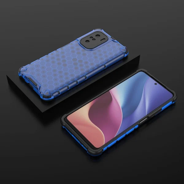 Honeycomb Case armor cover with TPU Bumper for Xiaomi Redmi K40 Pro+ / K40 Pro / K40 / Poco F3 blueeng