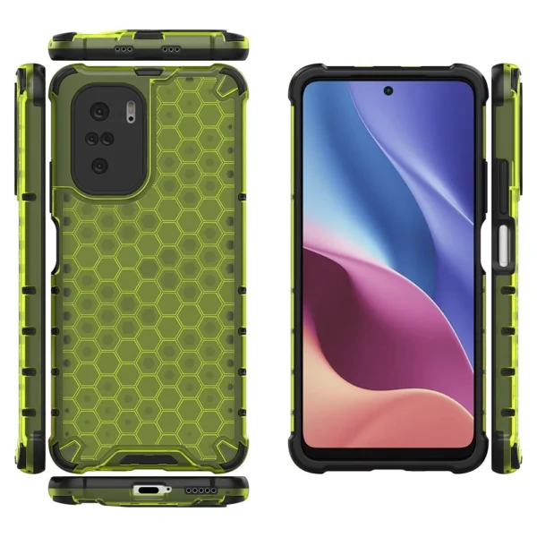 Honeycomb Case armor cover with TPU Bumper for Xiaomi Redmi K40 Pro+ / K40 Pro / K40 / Poco F3 greeneng