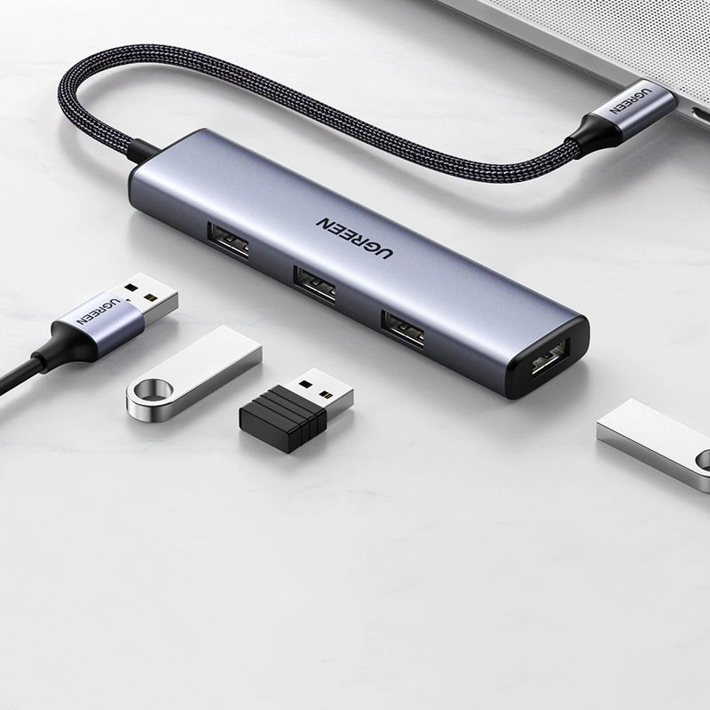 Ugreen HUB USB Type C splitter - 4x USB 3.2 Gen 1 silver (CM473 20841)eng