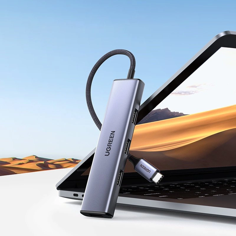 Ugreen HUB USB Type C splitter - 4x USB 3.2 Gen 1 silver (CM473 20841)eng
