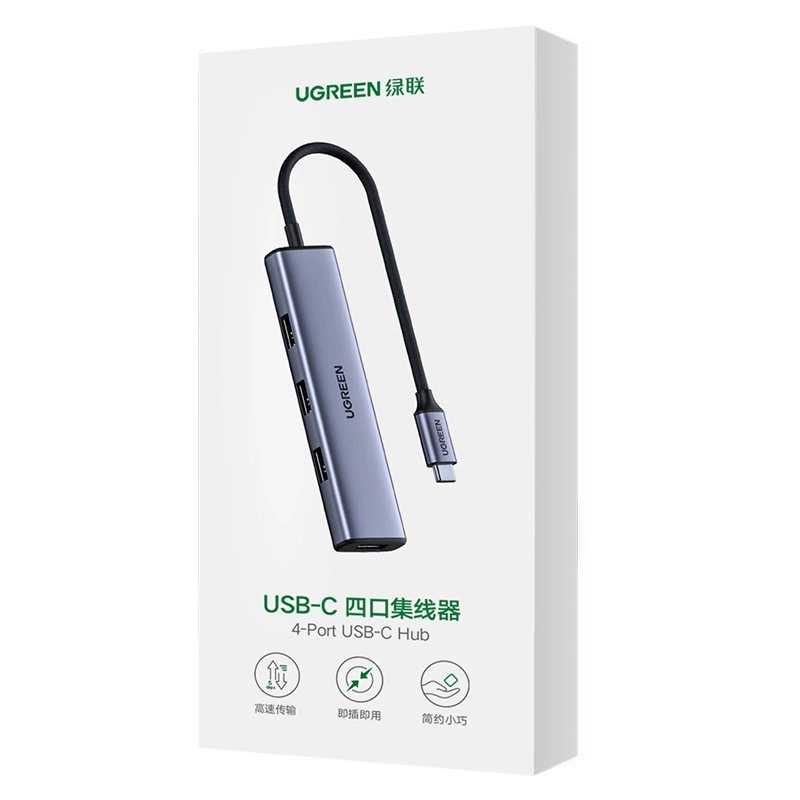 Ugreen HUB USB Type C splitter - 4x USB 3.2 Gen 1 silver (CM473 20841)eng