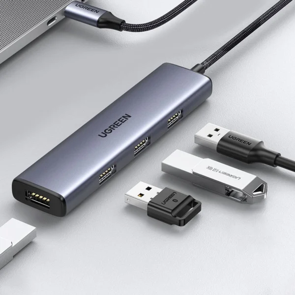 Ugreen HUB USB Type C splitter - 4x USB 3.2 Gen 1 silver (CM473 20841)eng