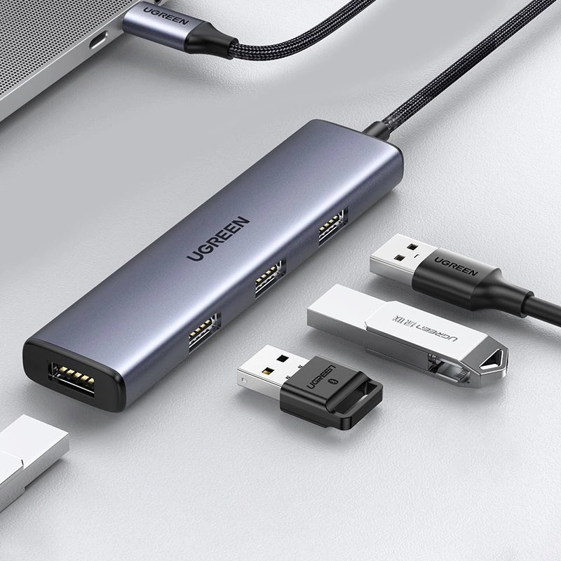 Ugreen HUB USB Type C splitter - 4x USB 3.2 Gen 1 silver (CM473 20841)eng