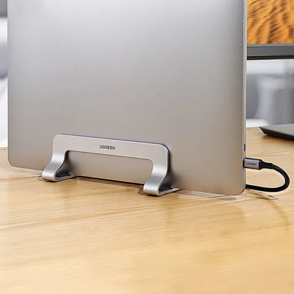 Ugreen Aluminum Vertical Stand Holder Stand for MacBook Laptop Tablet Silver (20471 LP258)eng