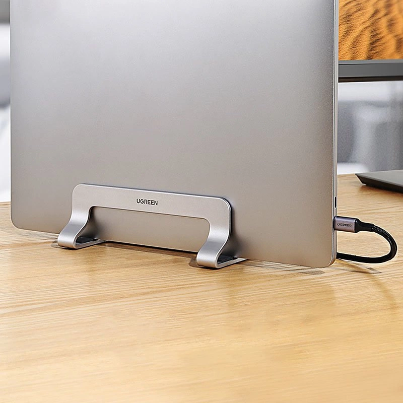 Ugreen Aluminum Vertical Stand Holder Stand for MacBook Laptop Tablet Silver (20471 LP258)eng